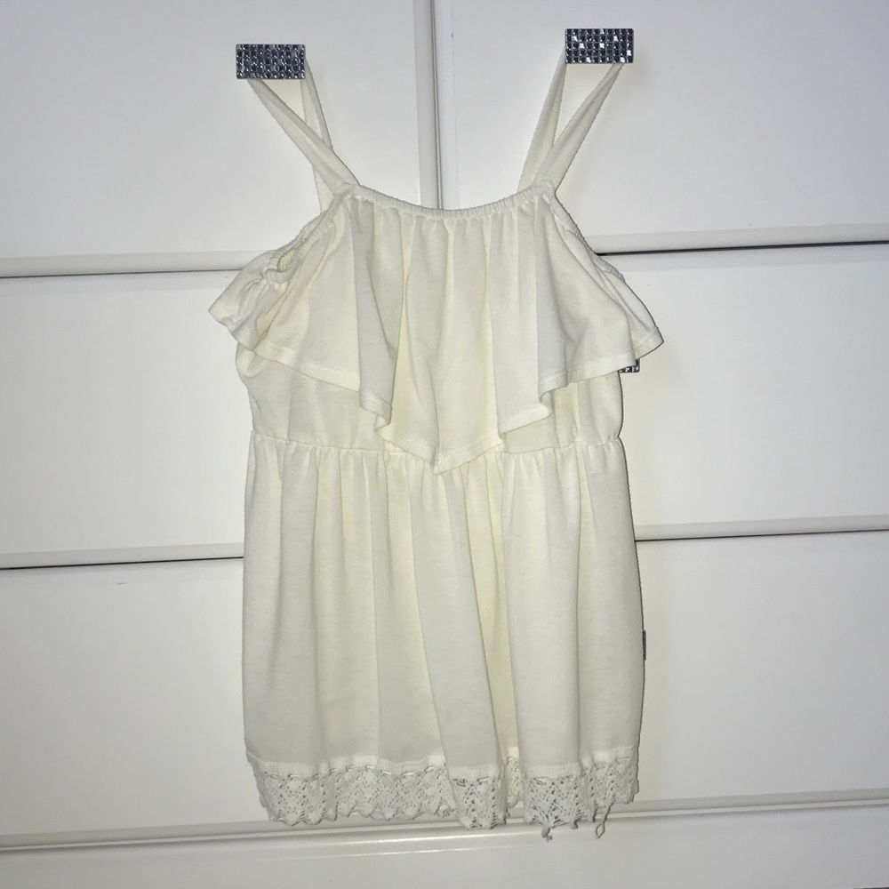 White lace spaghetti strap tank top